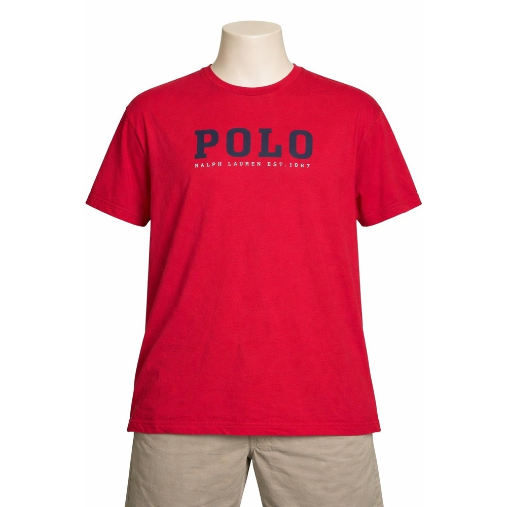 Polo Sport Ralph Lauren Mens Red Graphic T-Shirt Large Est 1967 Cotton Tee B30